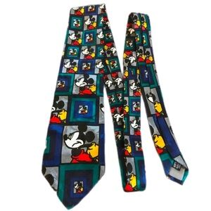 Disney Mickey Unlimited Tie Vintage Tipped Bar Tac Multi-Color Party 60.5”x3.75”